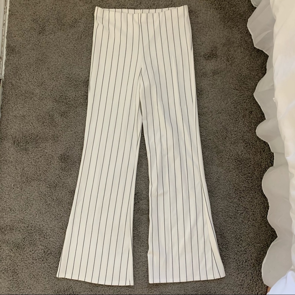 NWOT Love tree pin stripe high waisted flare pants